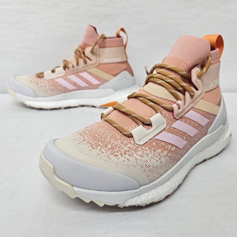 Adidas Terrex Free Hiker Primeblue Hiking Shoes FZ3129 Pink Tan Women's Size 8.5 - Picture 3 of 10